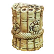 OX BONE CARVED BAMBOO BOX W/ CRAB